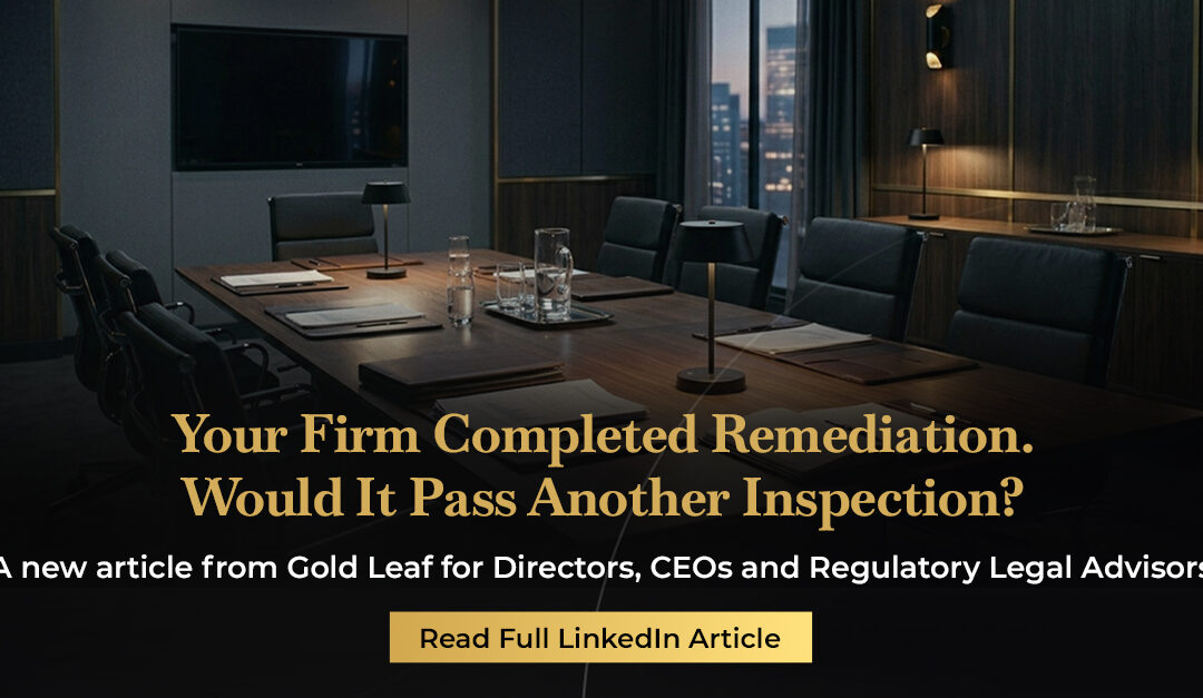 Would Your Firm Pass Another Inspection?